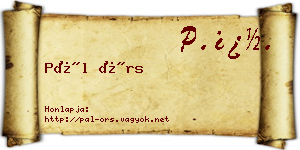 Pál Örs névjegykártya
