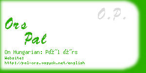 ors pal business card